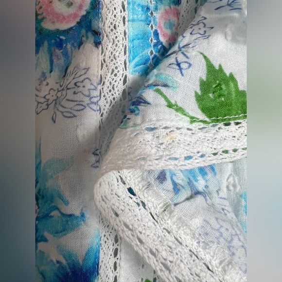 LoveShackFancy Natasha Floral Mini Dress in Blueberry Cloud Size XS - Picture 6 of 13